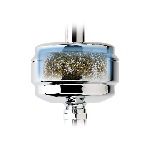 Slim Line Brass Shower Filter In Oil Rubbed Bronze With Patented Chlorgon Filtration Reducing Chlorine, Dirt, Odors For Softer Hair And Skin, Ships With Preinstalled SLC Cartridge (6 Months Or 10,000 Gallons), Showerhead Required