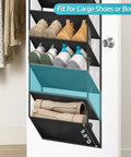 Over The Door Shoe Organizer With Deep Pockets Holds 20 Pairs Hanging Rack For Closet Door Tall 71 Inch Hanger in use