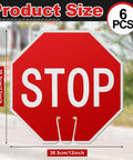 6 Pack 12x12 Inch Double Sided Stop Signs For Construction Zones Parking Lots And Kid Safe Areas Weatherproof PVC