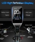 Beast Mode 3000W Dual Motor Electric Bike LCD high definition display showing speed and battery level.