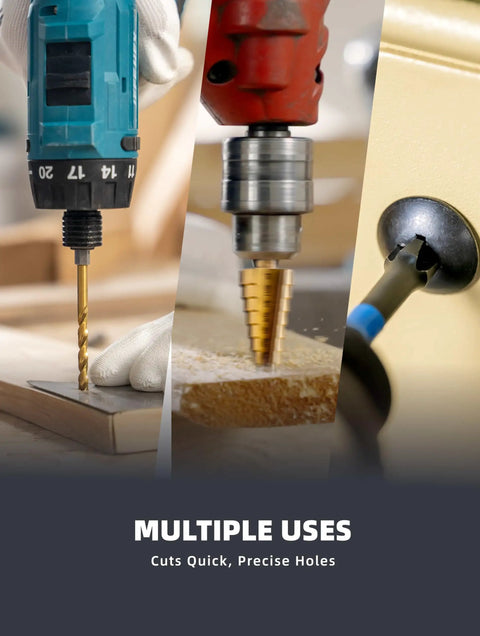 Impact Driver Bit Set 30 Piece With Tough Stackable Case Includes Hex Shank Bits Step Drill Bits And Screwdriver Bits in use