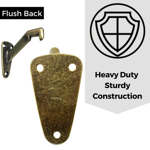 Beefy Heavy Duty Handrail Brackets In Antique Brass 3 Pack Solid Die Cast Wall Mount Stair Support For Dead Simple DIY Install And Awesome Farmhouse Vibe Upgrade