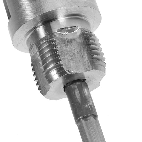 Close-up of Lapyappe Heavy Duty Pipe Threader compatible with drill, showcasing carbon steel build for cutting threads on pipes.
