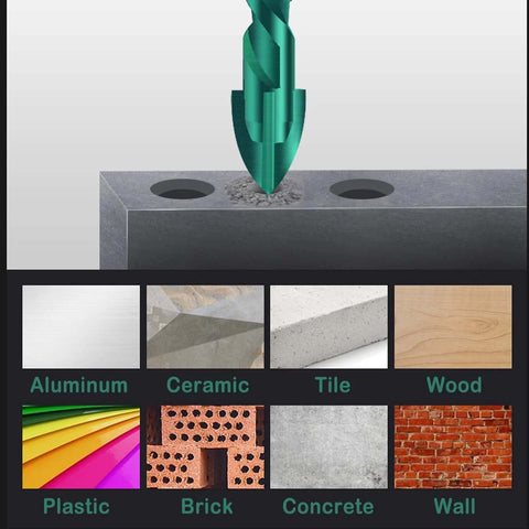 Mgtgbao 10pc green concrete drill bit set drilling into concrete; tungsten carbide masonry bits for tile, brick