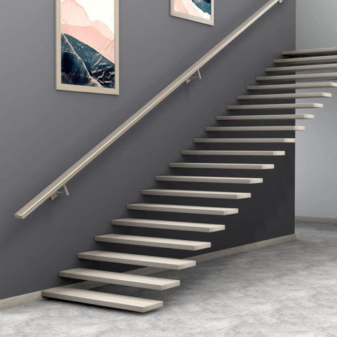 Heavy Duty Wood Handrail Bracket Kit With Wall Mount Hardware And Super Easy Diy Surface Install To Get Rust Resistant Satin Nickel Finish For Rock Solid Staircase And Deck Rail Support
