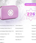 277Piece Compact Emergency First Aid Kit For Car Travel And Go To Outdoor Adventures Pink Portable Trauma Supplies Bag.