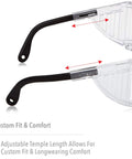 Adjustable temples of Ultra-Spec 2000 Visitor Safety Glasses With Clear Ultra-Dura Anti-Scratch Lens, showing comfort features.