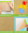 Two Pack Pro Grade 18 Inch Masking Paper Roll With Tape For Painting And Auto Work, covering surface, preventing paint stains.