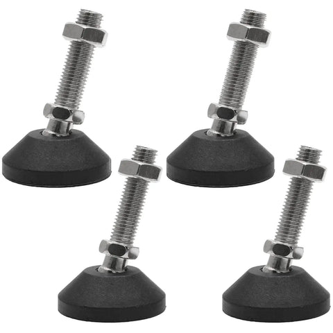 4 Pack M12 Adjustable Leveling Feet For Furniture, 2 Inch Diameter Swivel Levelers, Heavy Duty Foot Levelers For Work Benches Tables Chairs Cabinets, Anti Slip Rustproof Carbon Steel With Nylon Base, Includes T Nuts.