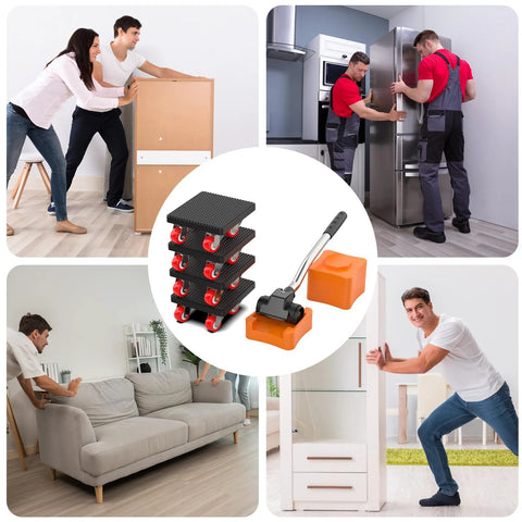 Heavy Duty Furniture Movers Dolly With Anti Slip Deck And 360 Degree Swivel Wheels For Safe Effortless Moving Of Appliances Sofas Mattresses And Other Heavy Objects Up To 1100 Lbs Includes Durable Furniture Lifter And Sliding Sliders Kit
