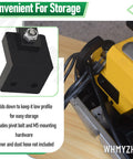 Close-up of the Collapsible Dust Hose Guide And Outfeed Hook For DW735 Planers with pivot bolt for easy storage.