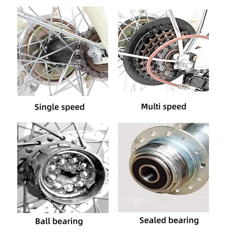 Two Pack Bike Wheel Hub Axles With Bearings 140mm Front And 182mm Rear Kit, single and multi-speed hubs, ball and sealed bearings