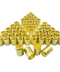 Brass Hose Ferrule Fittings 0.560 Inch ID By 1 Inch Long For Air Torch And Acetylene Hoses Repair, 50 Pack, arranged in pyramid shape