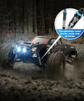 1 To 10 Scale RC Monster Truck With 4x4 All Terrain Off Road Wheels Waterproof Electric RC Car With LED Lights in forest