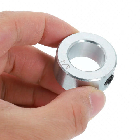Set Of Sixteen Shaft Collars With Set Screws, Three Quarters Inch Bore, Outer Diameter One And Quarter Inch, Zinc Plated Carbon Steel
