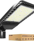 LED Parking Lot Light 300W Shoebox Light 42000LM 5000K Daylight IP65 Waterproof Dusk to Dawn with Slip Fitter