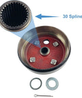 Rear Brake Drum Wheel Hub For EZGO Gas Golf Cart 4 Cycle 91 Up RXV Large Hole 30 Teeth Fine Splined Die Cast Brake Drum With 4 Bolt Pattern