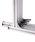 Close-up of aluminum structure for Bike Wheel Weaving Stand Pro Repair Tools For Wheel Set Tuning And Spoke Braiding Durable Hub Spokes