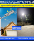 Beast 1000W Solar Street Light Outdoor Flood Light 80000 Lumens Dusk To Dawn with motion sensor, remote control, pole-mounted.