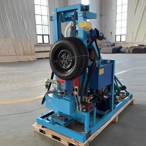Portable Water Well Drilling Rig With Hydraulic Drive for small farms and residential lots, showcasing its compact crawler design.