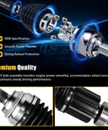 Rugged Front CV Axle Shaft Assembly Pair Compatible With Toyota Sienna 2011 To 2016 2.7L And 3.5L V6 Fwd close-up view showing features.