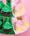 Pink And Green Witch Cupcake Tower 3 Tier Party Ready Birthday Dessert Display Stand For Girls Party Decor Kids Wizard