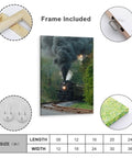 Locomotive Train Wall Art Canvas Poster Dope Vintage Steam Engine Railroad Print For Living Room And Bedroom Decor Modern Frame Style 8x12 Inch 20x30 Cm with frame included