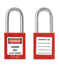 Red Lockout Safety Padlocks Set Of 2 With 4 Keys One Worker One Lock One Key Policy Writable Label Non Conductive Thermoplastic