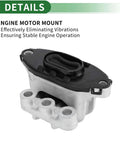 Heavy Duty Engine Motor Mount Straight Bolt On Replacement For Buick Encore 2013 To 2022 And Chevy Trax 2015 To 2022 showing black rubber and silver steel.
