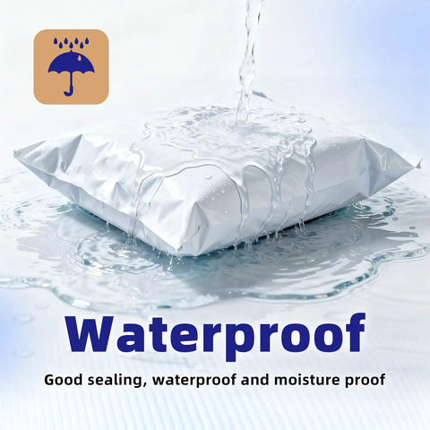 100 Pack 10x13 Poly Mailers For Ecommerce Shipping Waterproof Tear Resistant Self Seal Bags white mailer with water droplets
