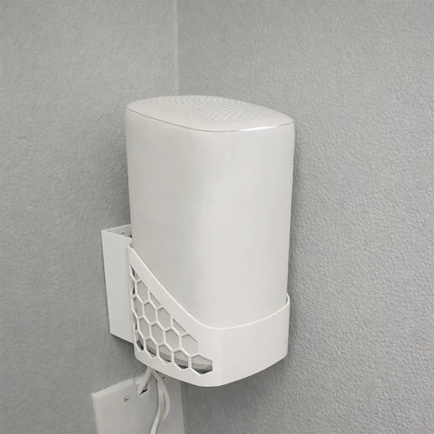 Wall Mount Bracket For Xfinity Comcast Xb8 Router Wifi mounted on a wall, keeping the router cool and tidy.