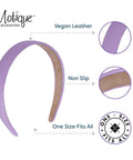 One Inch Vegan Leather Headband For Women Non Slip Hair Band Black Game Changer Wrap, non-slip lining detail.