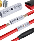 Workhorse 14-12 Gauge Wire Butt Connectors Kit With 20 Screw Type Splices Included Brass And Galvanized Screws Durable Mechanical Splice Sleeves For Solid And Stranded Conductors Plus 20 Pieces 3 To 1 Heat Shrink Tubing