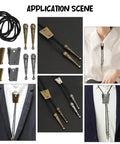 Six Pack Bolo Tie Tips Replacement For DIY Crafting, Zinc Alloy Rope End Caps, 5.5mm Diameter Carved Cord Ends For Leather Neckties, Vintage Western Style, Durable End Caps, 6 Count on bolo ties