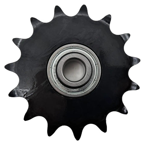 Ansi 60 Roller Chain Idler Sprocket Type C with heavy duty five eighth inch bore and fifteen teeth bearing hardened 1045 steel