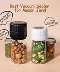Electric Mason Jar Vacuum Sealer Kit Game Changing With Ten Lids Included Automatic Seal for nut and vegetable storage jars