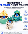 Blue Mechanical Keyboard Switches 60 Pack For Replacement And Testing 3 Pin Design Compatible With 5 Pin Layout Great For DIY Builds 3D Print Projects Mods And Spare Key Switches 3D printed clicker project