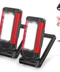 Rechargeable LED Magnetic Work Light 2 Pack With USB Charging, 7 Lighting Modes Including High, Low, COB, And Red Flash