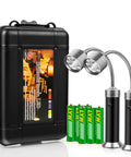 Barbecue Grill Light With Magnetic Base Ultra Bright 9 LED Gooseneck 360 Degree Flex Batteries Included Pack Of 2 with case and batteries