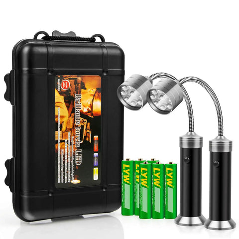 Barbecue Grill Light With Magnetic Base Ultra Bright 9 LED Gooseneck 360 Degree Flex Batteries Included Pack Of 2 with case and batteries