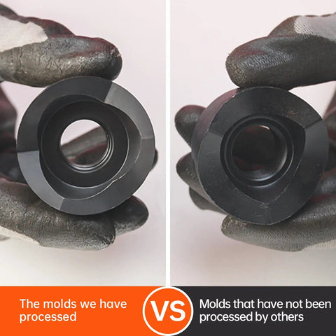 Comparison of molds used in the Aluminum Alloy Hydraulic Knockout Hole Punch Kit 1/2 To 2 Inch Conduit Cutter