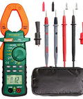 Digital Clamp Meter 2000 Counts With Storage Bag Pro Grade Multimeter, probes, and storage bag, ideal for home and workshop.