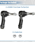 2 Pack Front Outer Tie Rod End Links Kit For Ford F 150 2004 2008 And Lincoln Mark LT 2006 2008 Premium OEM Replacement ES3691 Steering Suspension Upgrade, 2 tie rod ends with castle nuts