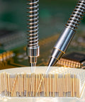 100 Pack 0.68mm Spring Test Probes With Round Head Pogo Pins For PCB Testing, 16mm Length on a circuit board