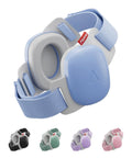 Extra Cozy Baby Ear Muffs For Smooth Airport Trips And Loud Concerts, Toddler Noise Blocking Earmuffs in blue with soft cushions.