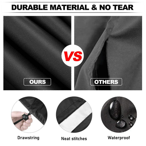 Comparison of Cozy Coupe Ride On Car Cover For Toddlers quality fabric and features; drawstring, stitches, waterproof material.