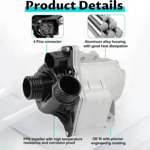 Top Rated Electric Water Pump For BMW E60 E90 F10 X5 335i N54 N55 Engine Coolant System Repair Replacement Bolt Kit Oem 11517588885 Perfect Fit Durable Cooling Solution For High Mileage Vehicles