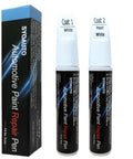 Pearl White Touch Up Paint Pen For Tesla Model Y 3 X S 0.4 Oz 2 In 1 Automotive Scratch Repair Kit With Brush Tip displayed with packaging