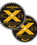 10 Inch Table Saw And Miter Saw Blade Set With 40T For Ripping And Cross Cutting And 60T For Fine Finish Wood Cutting 5/8 Inch Arbor 0.098 Inch Kerf Tungsten Carbide Teeth 2 Pack