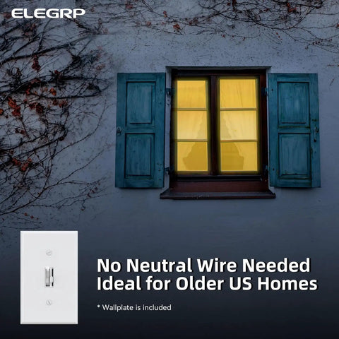 Digital Toggle Dimmer Switch For Dimmable LED CFL And Incandescent Bulbs, Single Pole Or 3 Way, UL Listed, Wall Plate Included